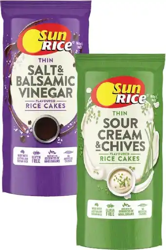 Coles Sunrice Flavoured Rice Cakes 160g offer