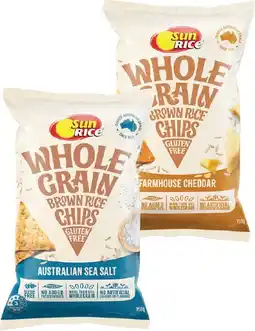 Coles Sunrice Brown Rice Chips 150g offer