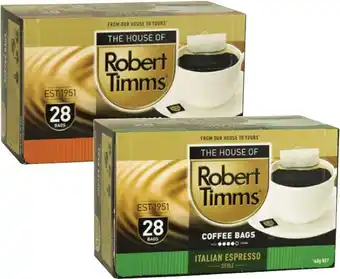 Coles Robert Timms Coffee Bags 24 Pack-28 Pack offer