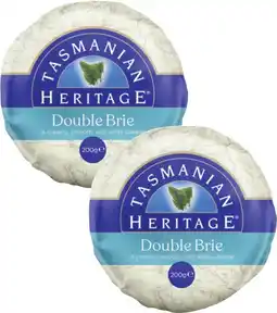 Coles Tasmanian Heritage Double Cream Brie 200g offer