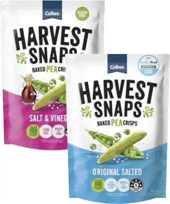 Coles Calbee Harvest Snaps 120g offer