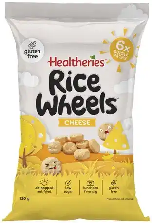 Coles Healtheries Rice Wheels Gluten Free Snacks 6 Pack 126g offer