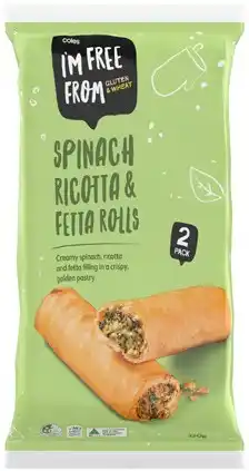 Coles Coles I'm Free From Spinach, Ricotta & Fetta Rolls 2 Pack 320g offer