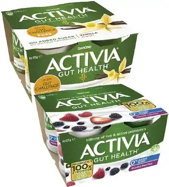 Coles Danone Activia No Added Sugar Yoghurt 4x125g offer