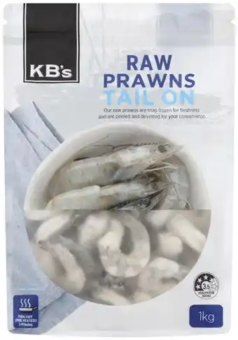 Coles KB's Raw Prawns Tail On 1kg offer