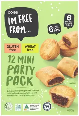 Coles Coles I'm Free From Mini Party Pack 12 Pack 480g offer