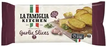 Coles La Famiglia Garlic Bread Slices 270g offer