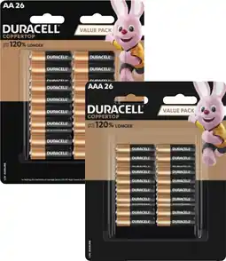 Coles Duracell Coppertop Batteries AA or AAA 26 Pack offer