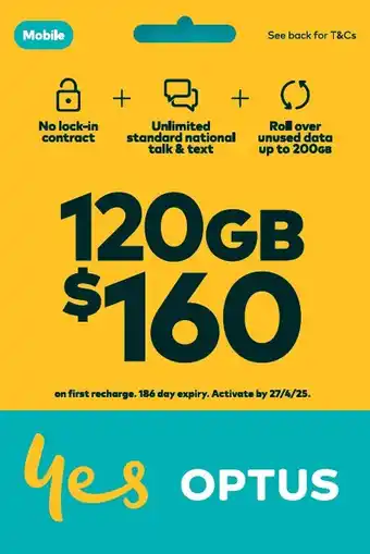 Coles Optus $160 Prepaid SIM Starter Kit offer