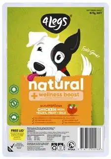 Coles 4 Legs Natural + Wellness Boost Meatball Dog Food Tray 870g offer