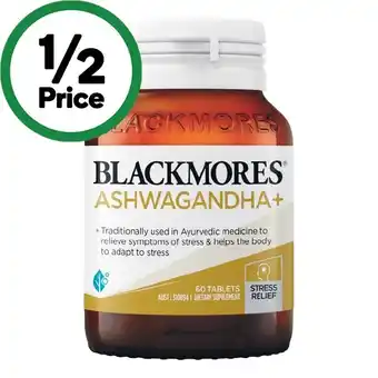 Woolworths Blackmores Ashwagandha+ Tablets Pk 60 offer