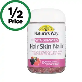 Woolworths Nature’s Way Hair Skin Nails Adult Vita Gummies Pk 150 offer