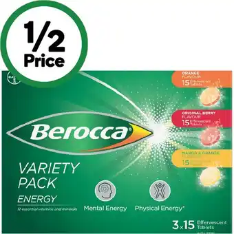 Woolworths Berocca Energy Effervescent Variety Pack Tablets Pk 45 offer