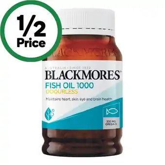 Woolworths Blackmores Fish Oil 1000mg Odourless Capsules Pk 200 offer