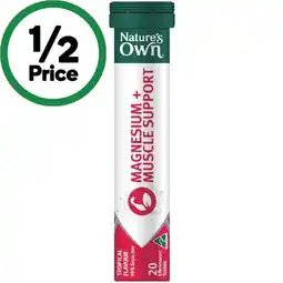 Woolworths Nature’s Own Magnesium + Muscle Support Effervescent Tablets Pk 20 offer