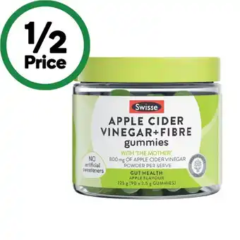 Woolworths Swisse Apple Cider Vinegar + Fibre Gummies Pk 90 offer