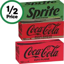 Woolworths Coca-Cola, Sprite or Fanta Soft Drink Varieties 10 x 375ml offer