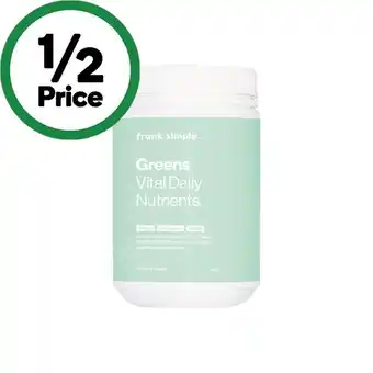 Woolworths Frank Simple. Greens Vital Daily Nutrients Mango & Papaya 450g offer