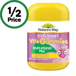 Woolworths Nature’s Way Kids Smart Vita Gummies Multivitamin Plus Pk 120 offer