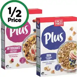 Woolworths Uncle Tobys Plus Cereal 620-705g offer