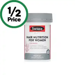 Woolworths Swisse Ultiboost Hair Nutrition for Women Capsules Pk 60 offer