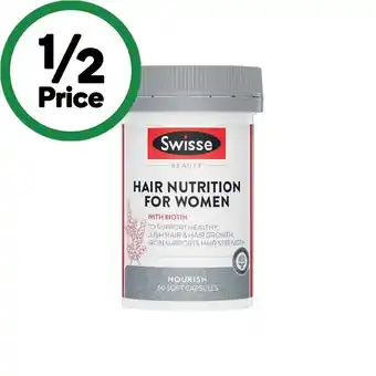 Woolworths Swisse Ultiboost Hair Nutrition for Women Capsules Pk 60 offer