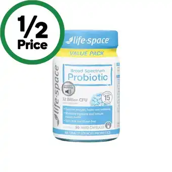 Woolworths Life-Space Broad Spectrum Probiotic Capsules Pk 90 offer