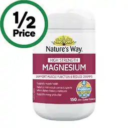 Woolworths Nature’s Way High Strength Magnesium Tablets Pk 150 offer