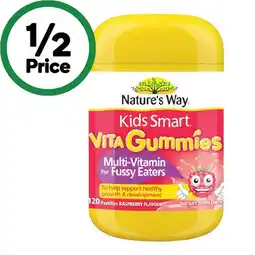 Woolworths Nature’s Way Kids Smart Vita Gummies Multi Vitamin for Fussy Eaters Pk 120 offer