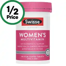 Woolworths Swisse Ultivite Women’s Multivitamin Tablets Pk 100 offer