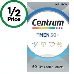 Woolworths Centrum for Men 50+ Multivitamin Tablets Pk 60 offer