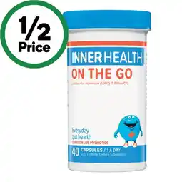 Woolworths Inner Health On The Go Probiotic Capsules Pk 40 offer