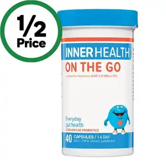 Woolworths Inner Health On The Go Probiotic Capsules Pk 40 offer