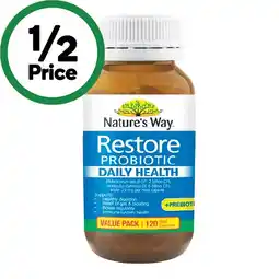 Woolworths Nature’s Way Restore Probiotic Daily Health Hard Capsules Pk 120 offer