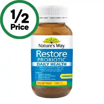 Woolworths Nature’s Way Restore Probiotic Daily Health Hard Capsules Pk 120 offer