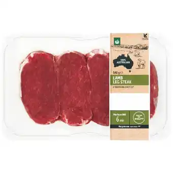 Woolworths Australian Lamb Leg Steak 540g offer