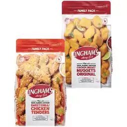 Woolworths Ingham’s Original Chicken Nuggets or Sweet Chilli Chicken Tenders 1 kg offer