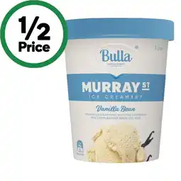 Woolworths Bulla Murray St Ice Cream Tubs 1 Litre – From the Freezer offer