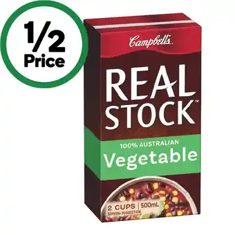 Woolworths Campbell’s Real Vegetable Stock 500ml offer