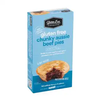 Woolworths Gluten Free Bakehouse Chunky Beef Pies 340g Pk 2 – From the Freezer offer