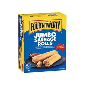 Woolworths Four’N Twenty Jumbo Sausage Rolls 700g Pk 6 offer