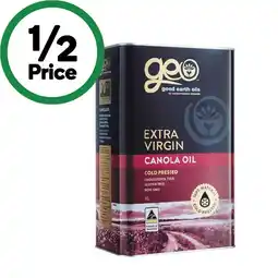 Woolworths Good Earth Oils Extra Virgin Canola Oil 4 Litre offer