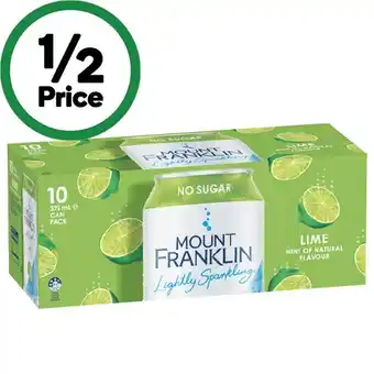 Woolworths Mount Franklin Lightly Sparkling Water 10 x 375ml offer