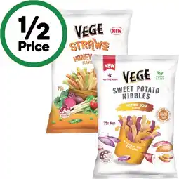 Woolworths Vege Sweet Potato Nibbles or Straws 75g – From the Health Food Aisle offer