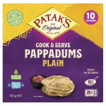 Woolworths Patak’s Pappadums 100g offer