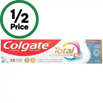 Woolworths Colgate Total Active Prevention Deep Clean Toothpaste 200g offer