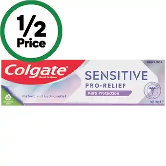 Woolworths Colgate Pro Relief Sensitive Toothpaste 110g‡ offer