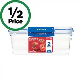 Woolworths Sistema Klip It Plus Rectangle 2.2 Litre Pk 2 offer