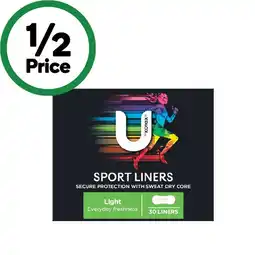 Woolworths U by Kotex Liners Pk 30 offer