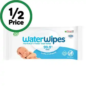 Woolworths Waterwipes Fragrance Free Baby Wipes Pk 60 offer